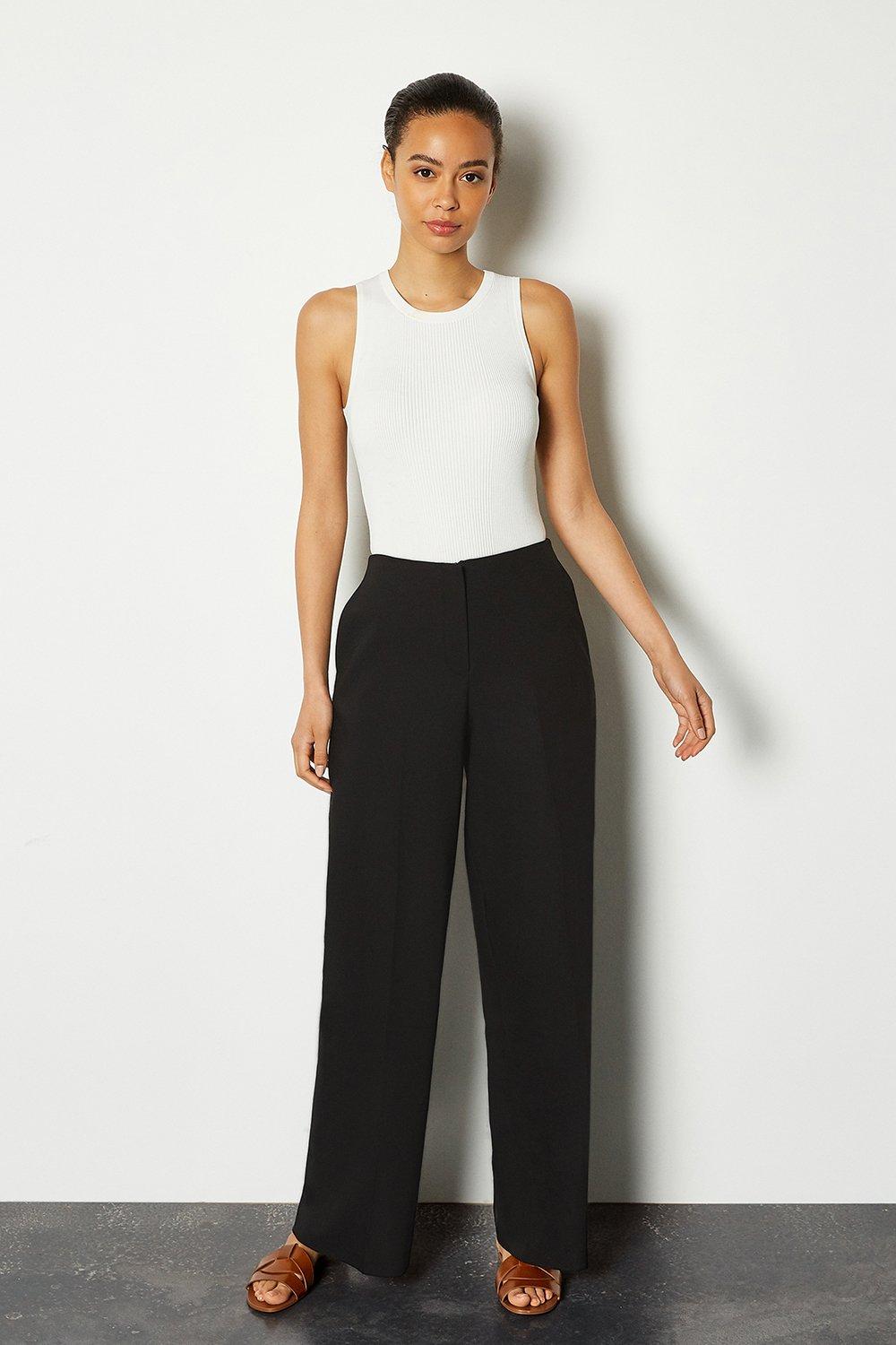 white cotton wide leg trousers