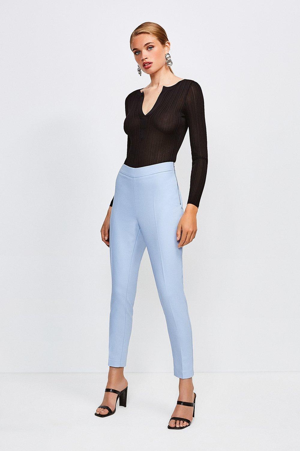 pale blue capri trousers