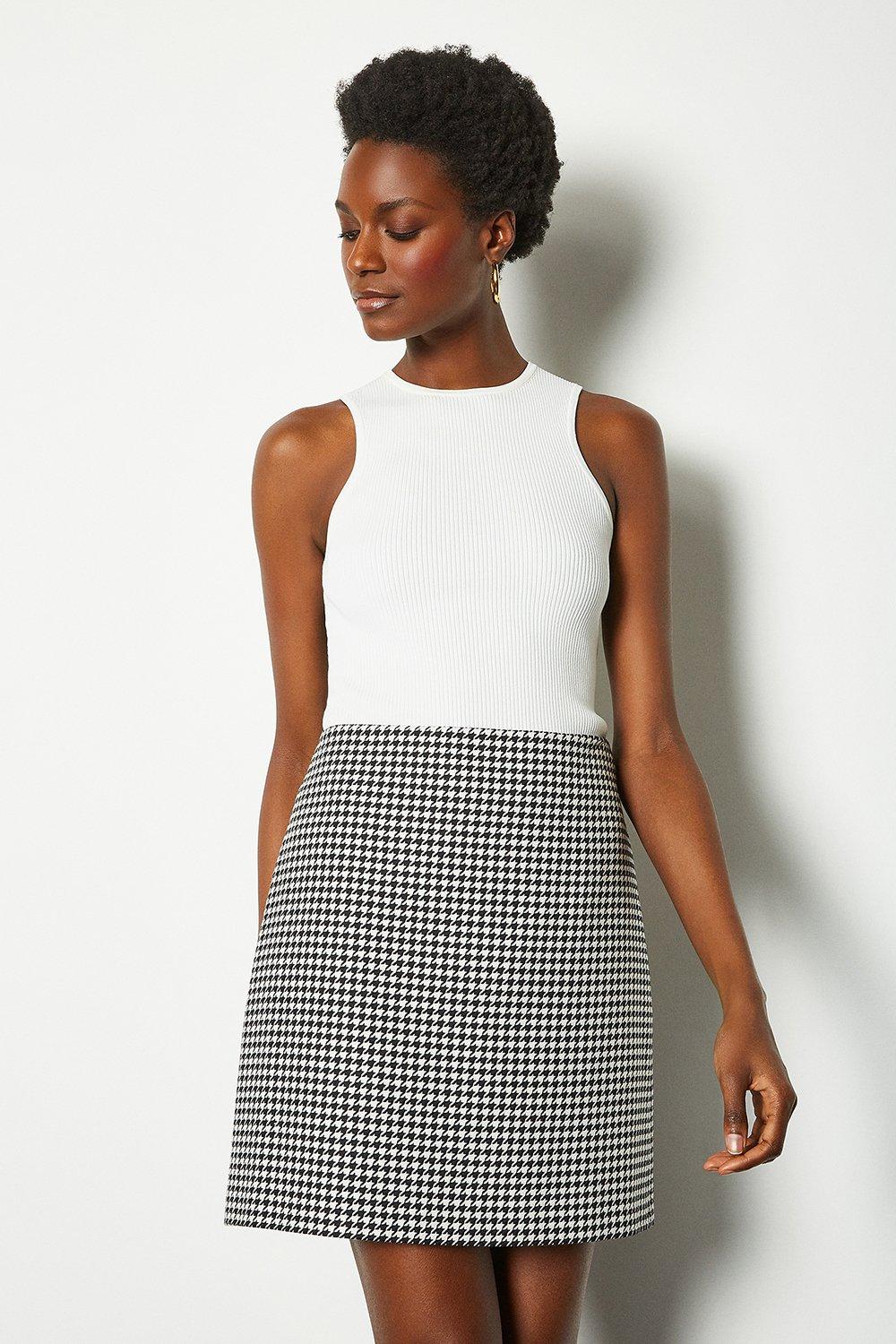 karen millen checked skirt dress