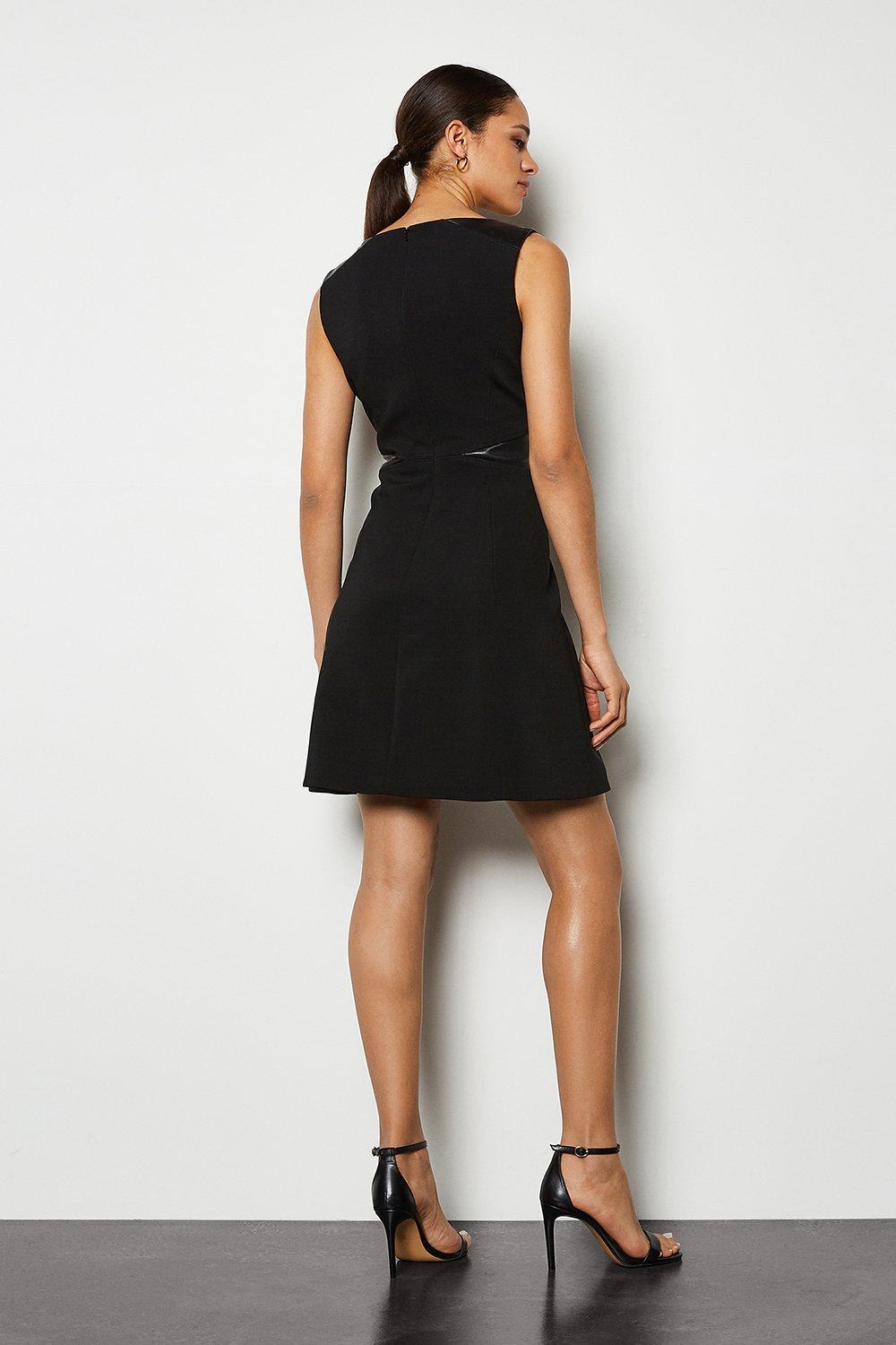 sleeveless a line black dress