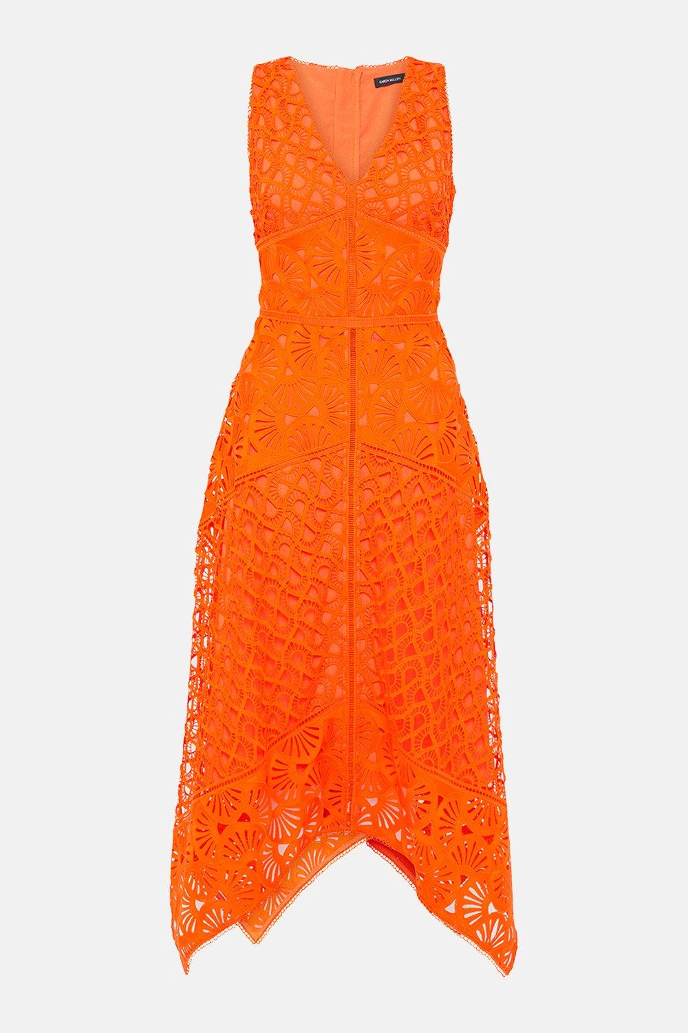 karen millen panelled lace dress