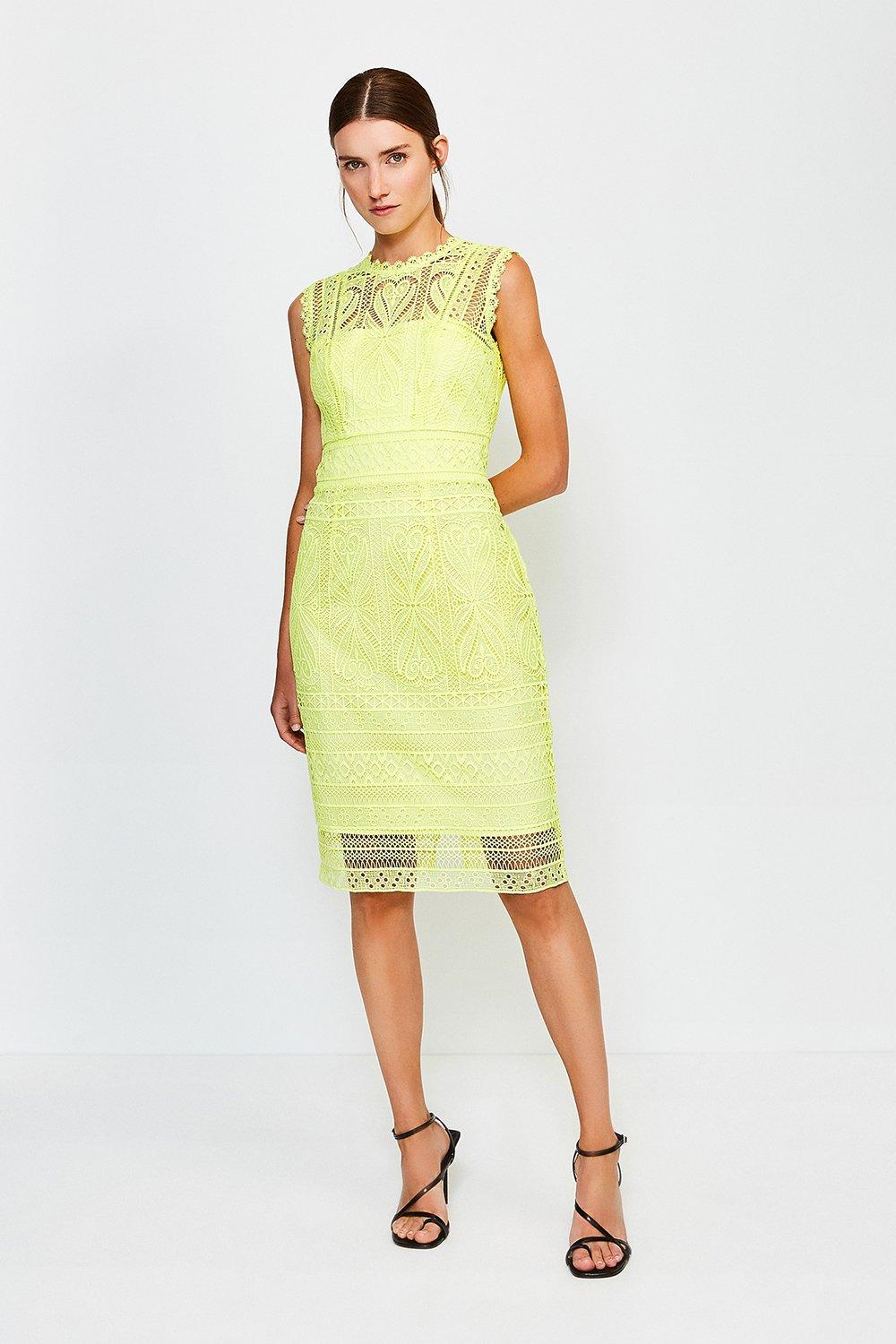 karen millen lime lace dress