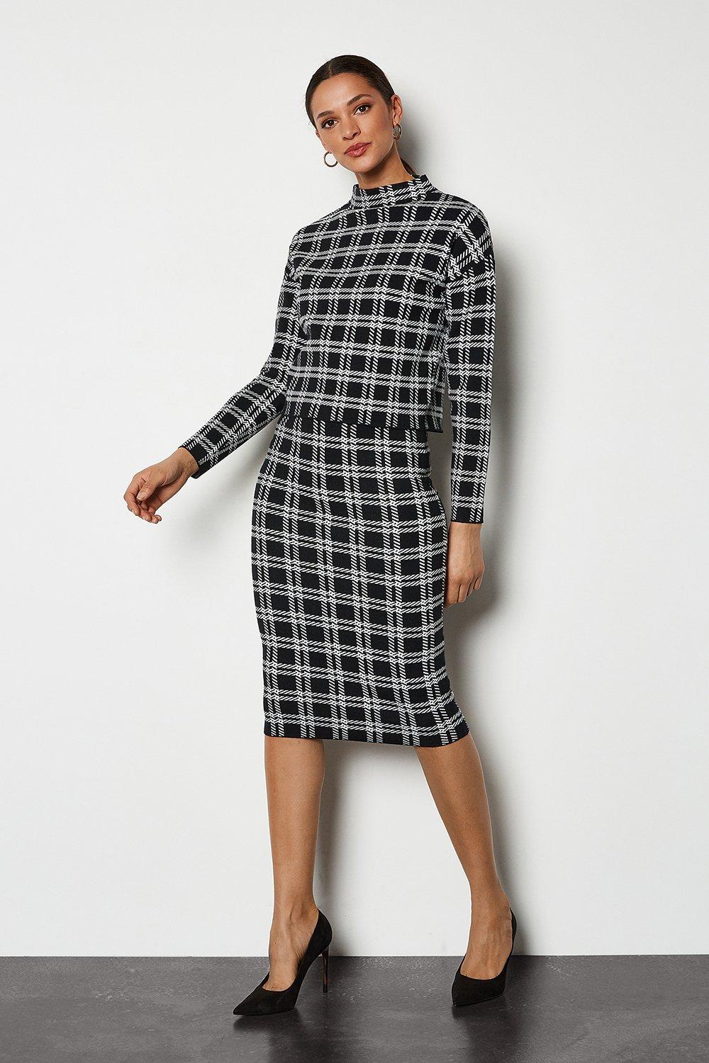 karen millen tartan check forever dress