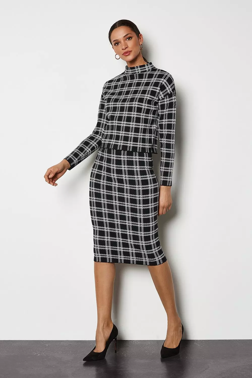 Karen millen best sale checked skirt dress