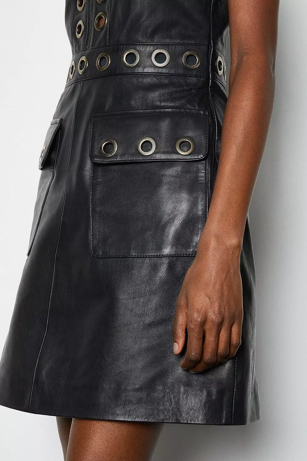 Karen millen leather on sale dress