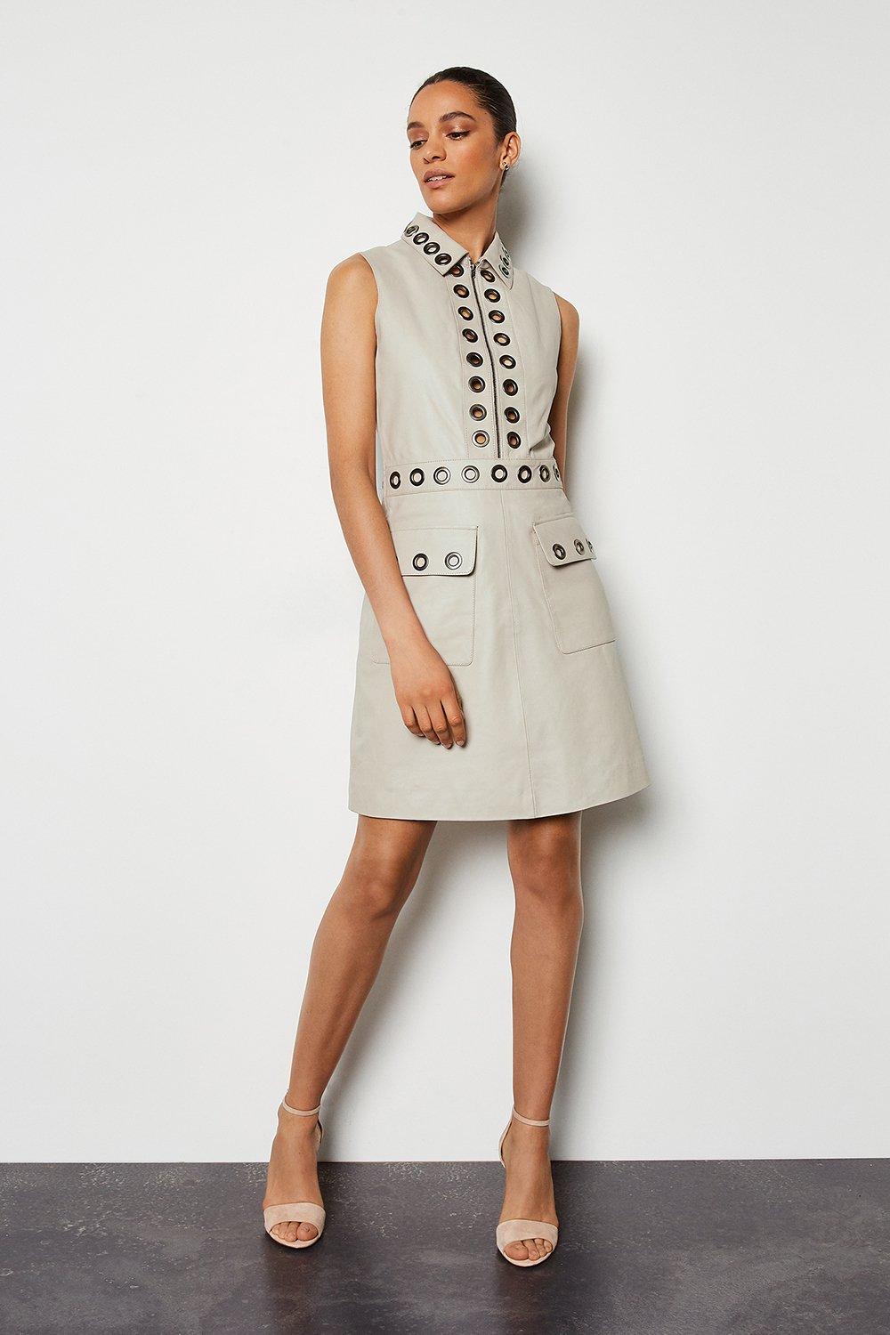 karen millen leather dress