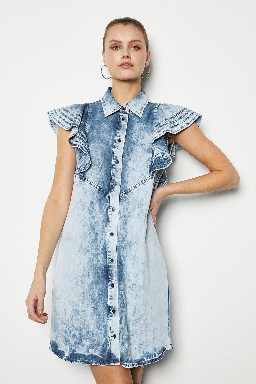 acid wash denim dress