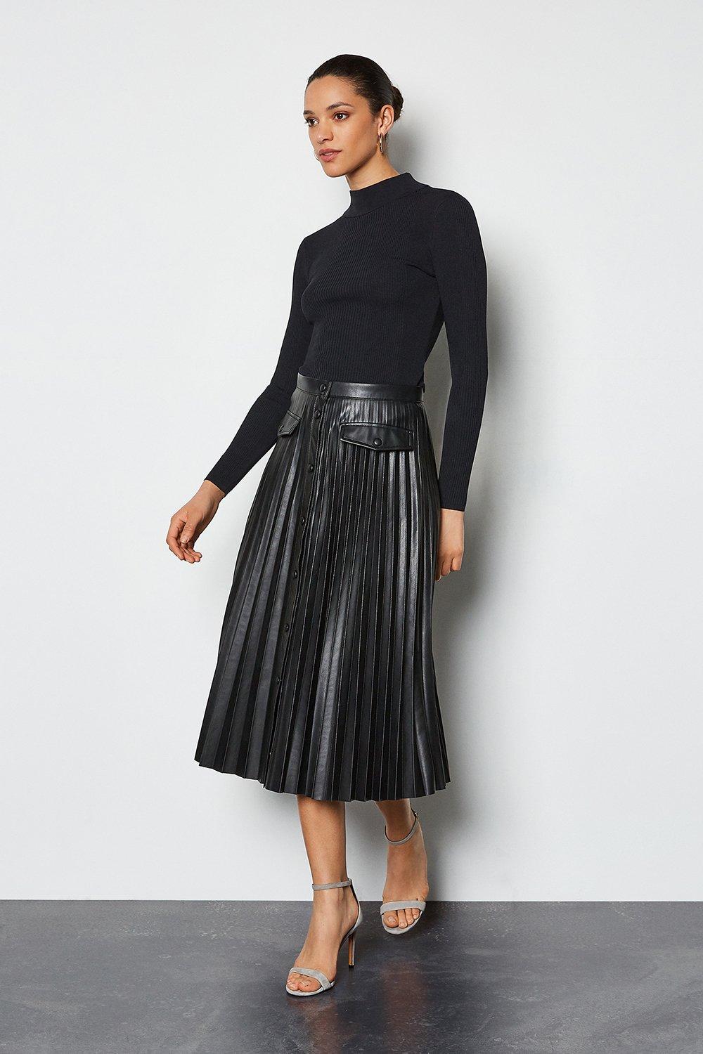 karen millen faux leather skirt