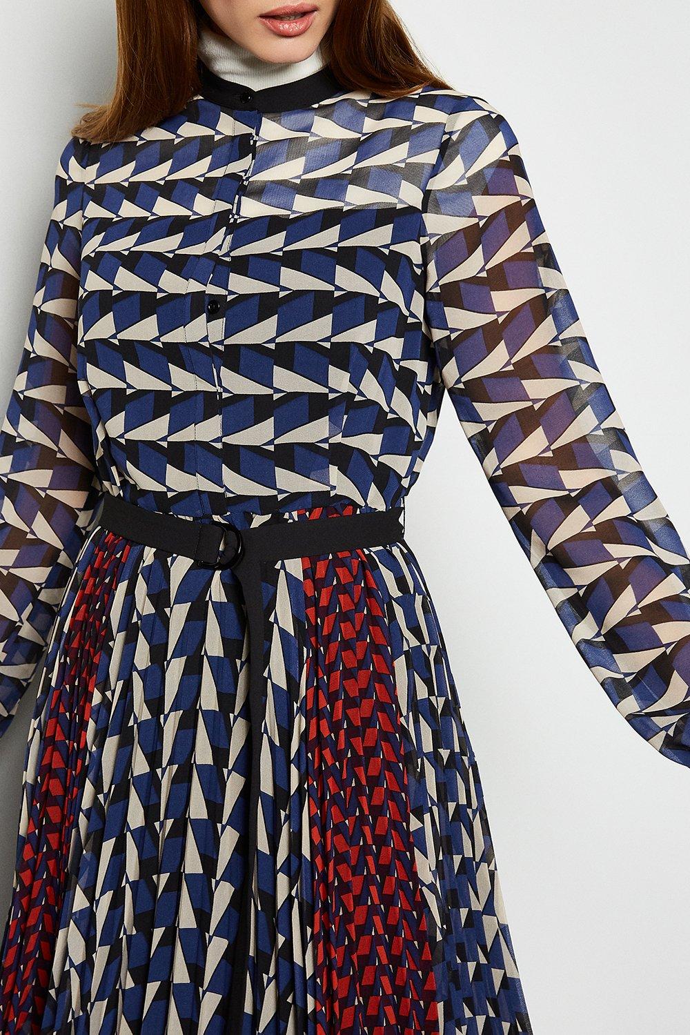 geo print midi dress