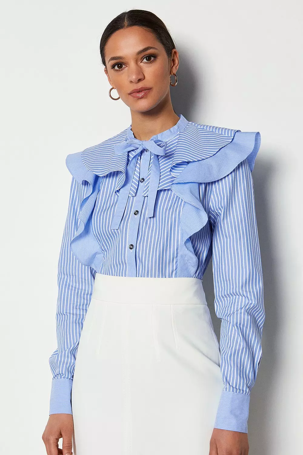 Ruffle clasp front top online