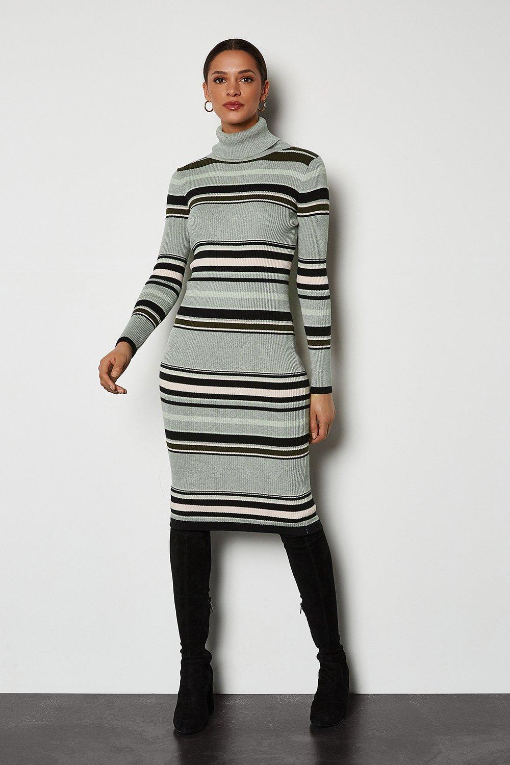 karen millen stripe knit dress