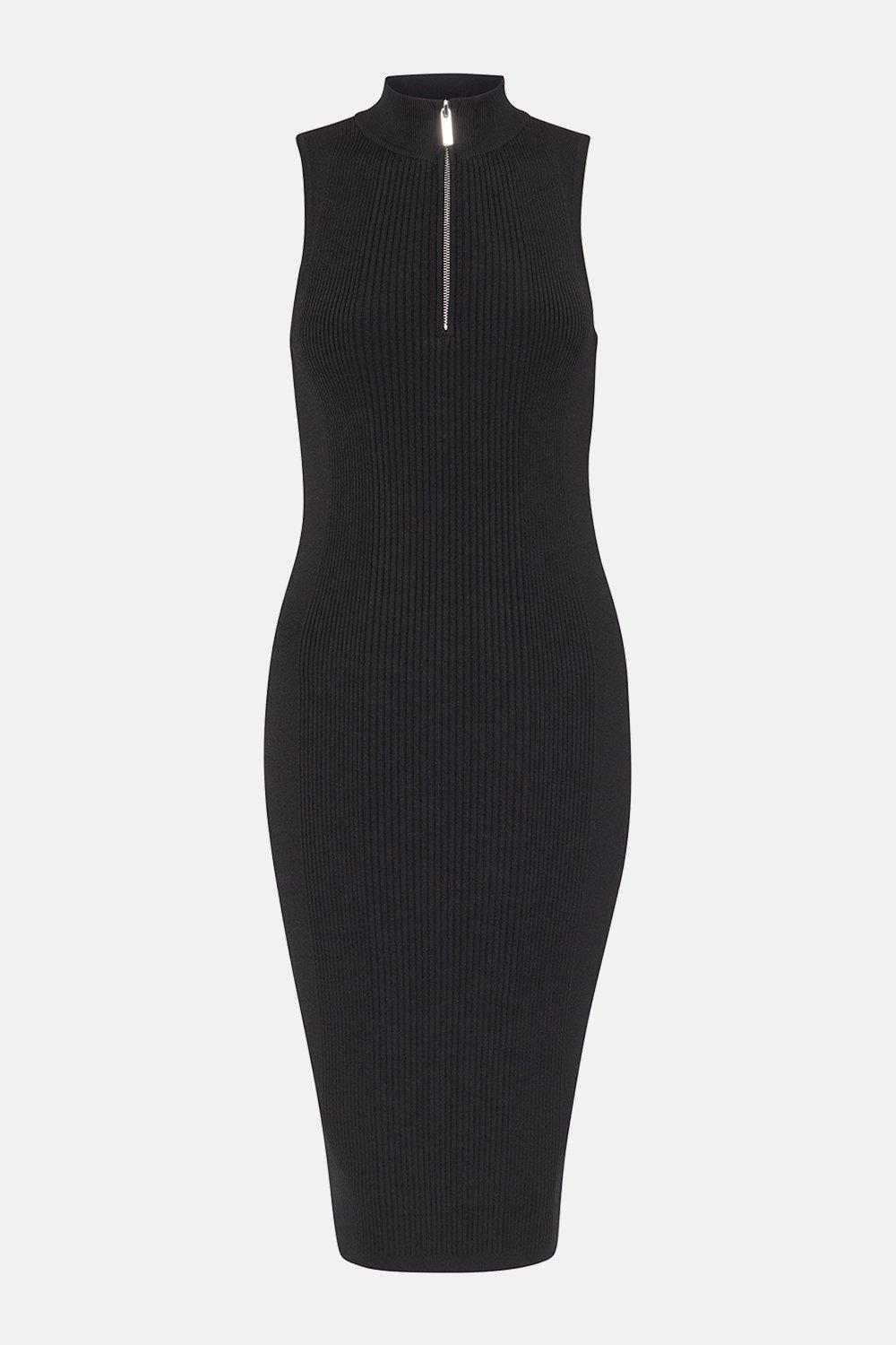 karen millen black zip dress