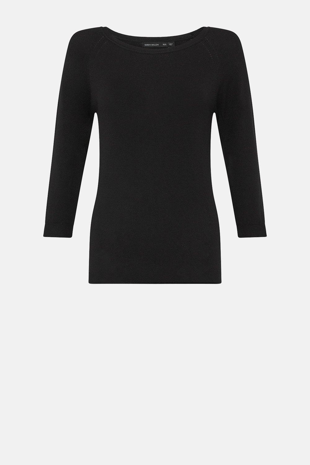 black fine knit jumper
