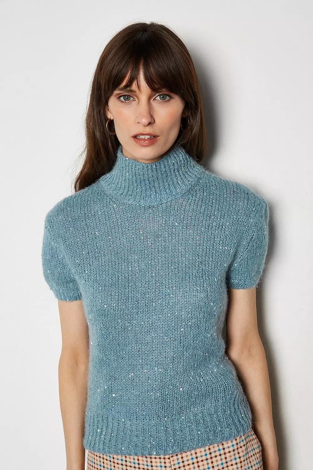 Sequin Short Sleeve Jumper Karen Millen