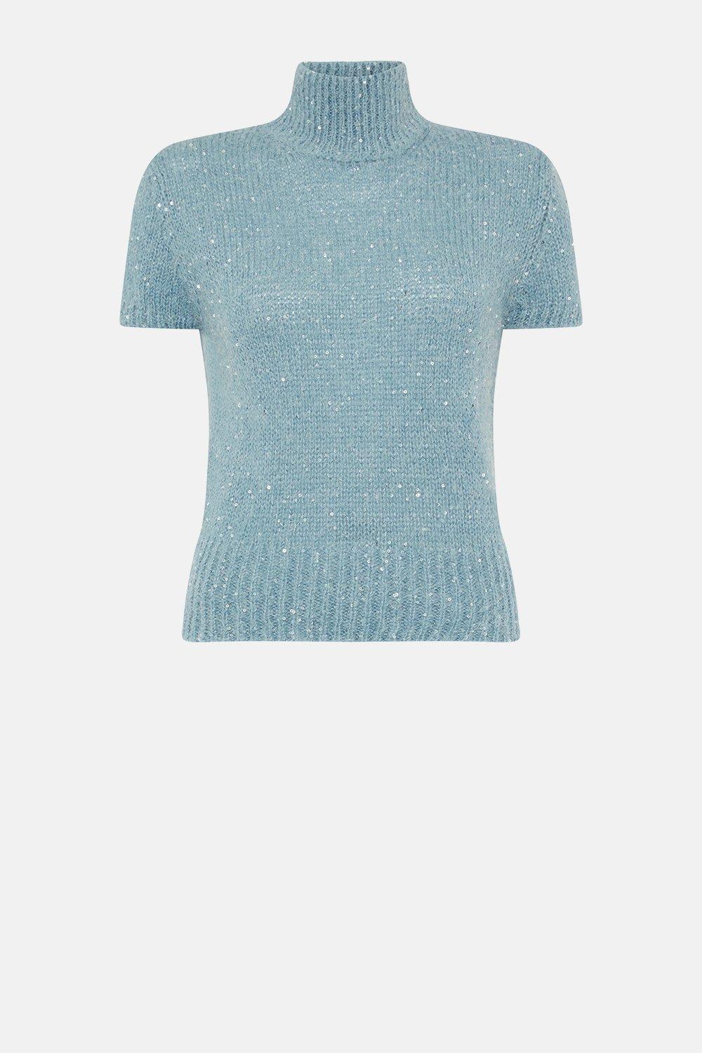 grey jumper with sequins