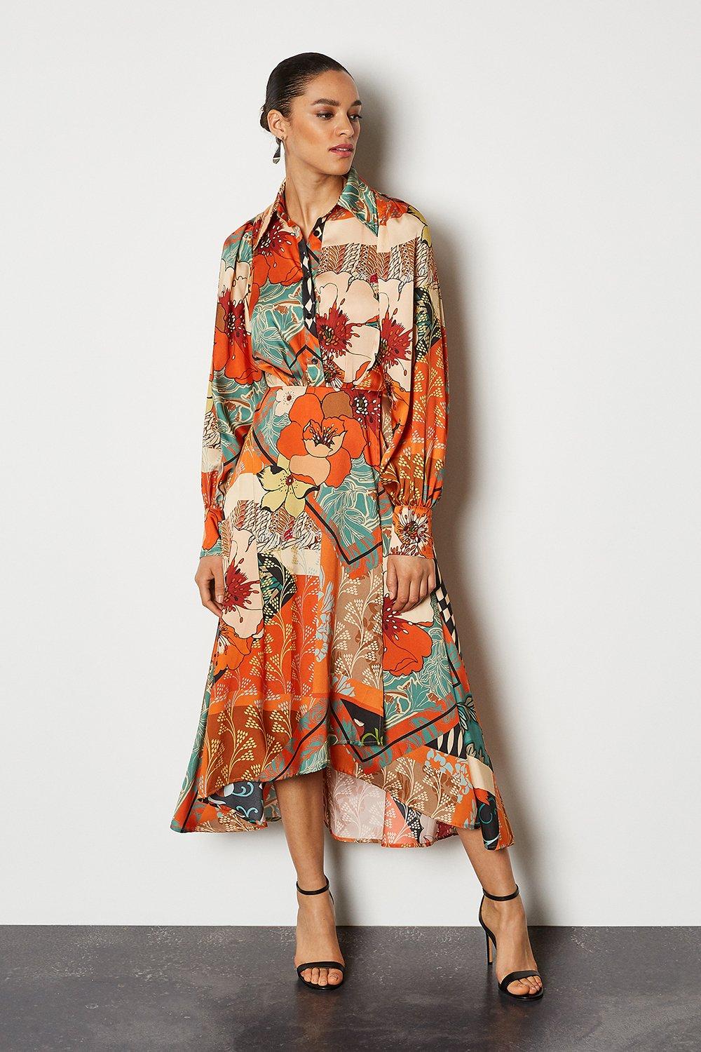 karen millen wrap shirt dress