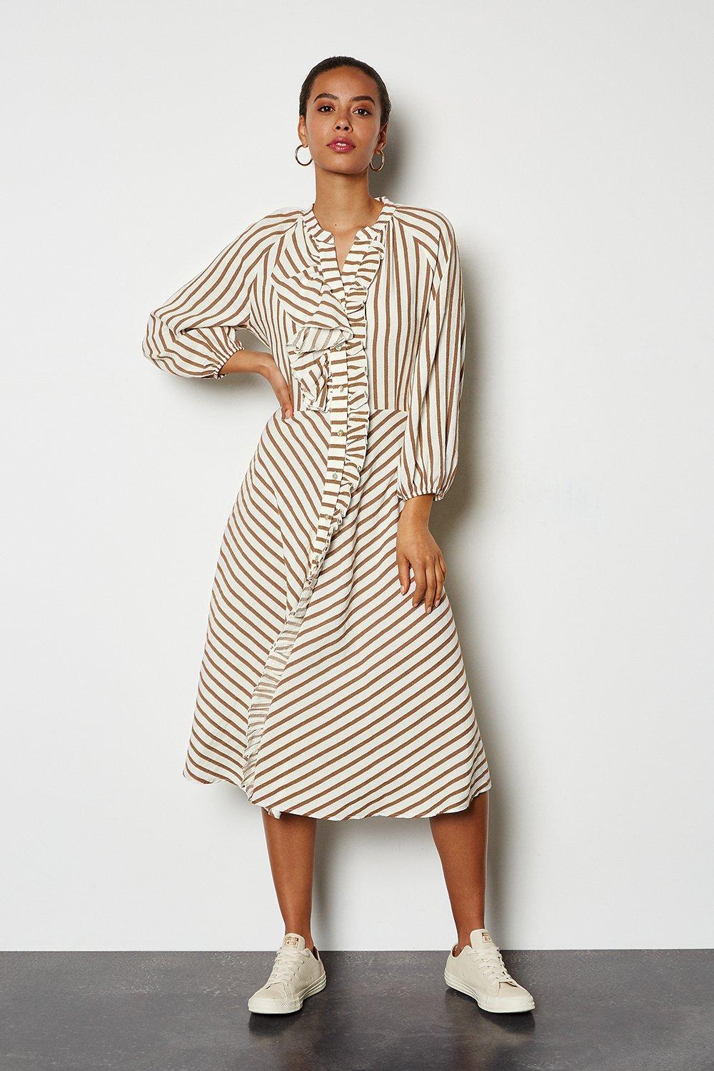 karen millen graphic stripe midi dress