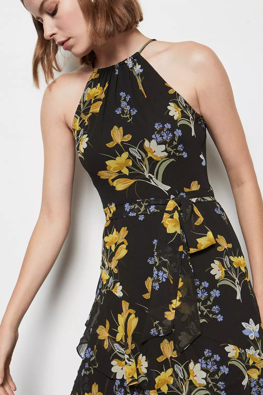 Karen millen yellow floral 2024 dress