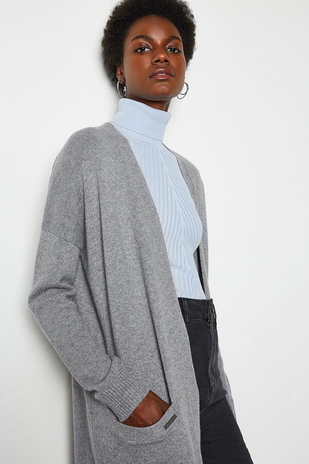 grey midi cardigan
