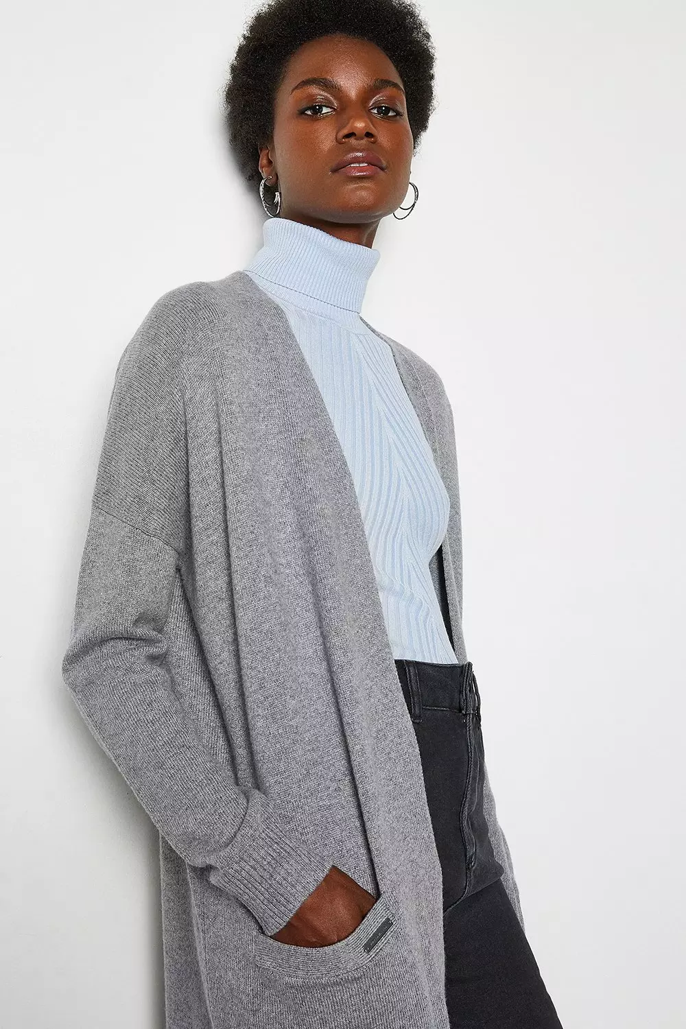 lava Blinke vulkansk Cashmere Blend Oversized Midi Cardigan | Karen Millen