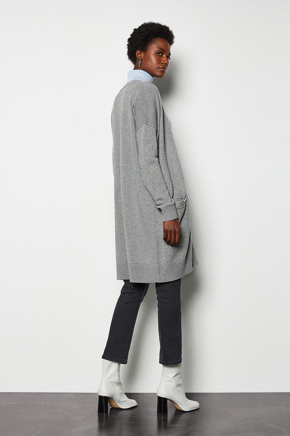 grey midi cardigan
