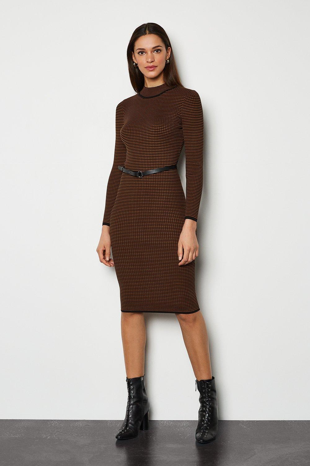 belted dress midi