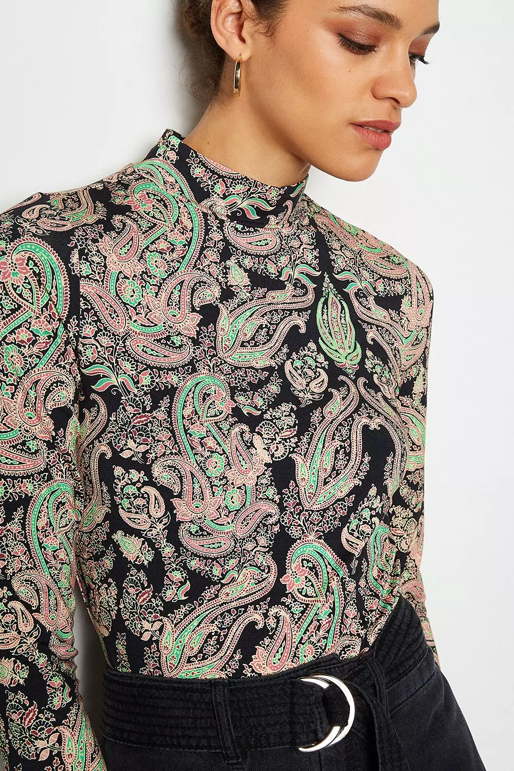 Paisley Print Jersey Top | Karen Millen