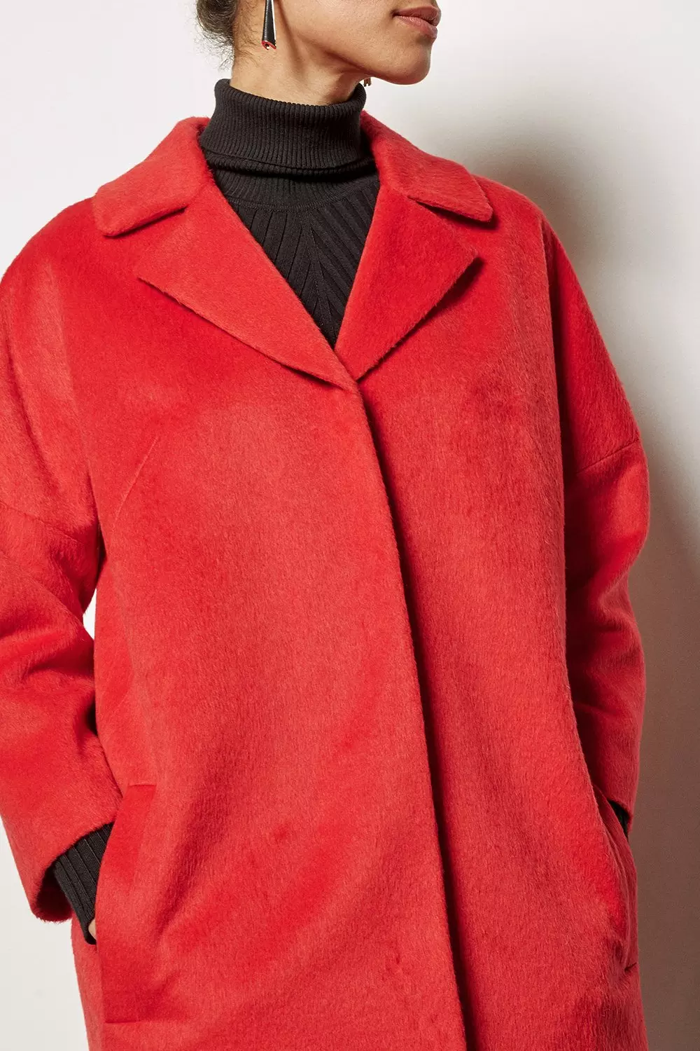 Karen millen red hot sale fur coat