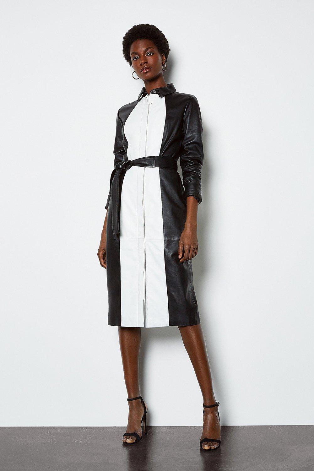 karen millen leather dress