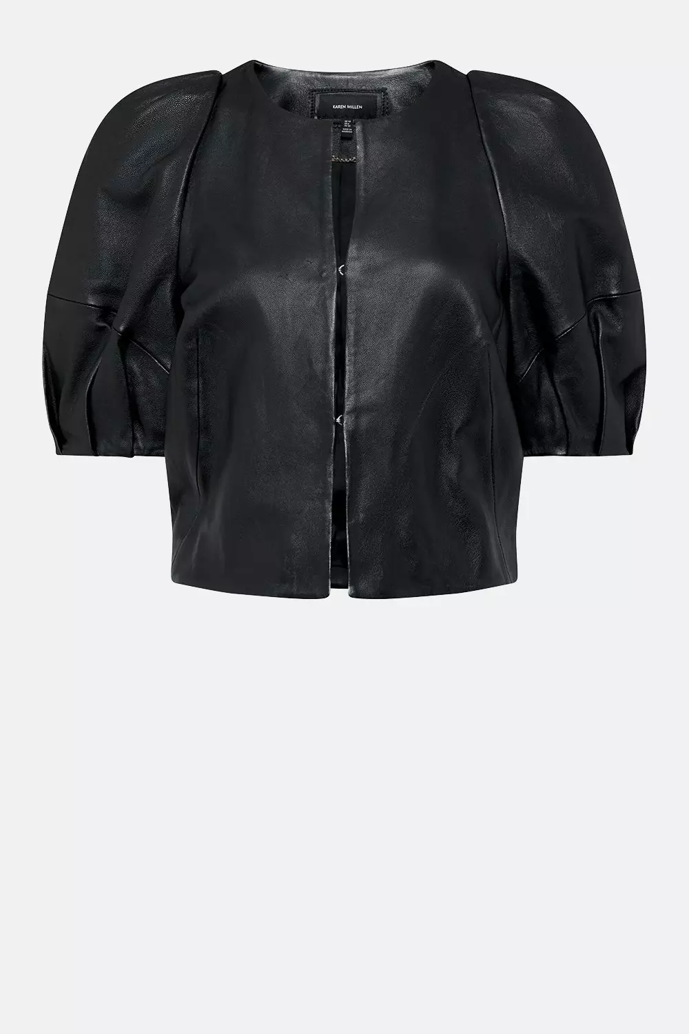 Leather Puff Sleeve Jacket