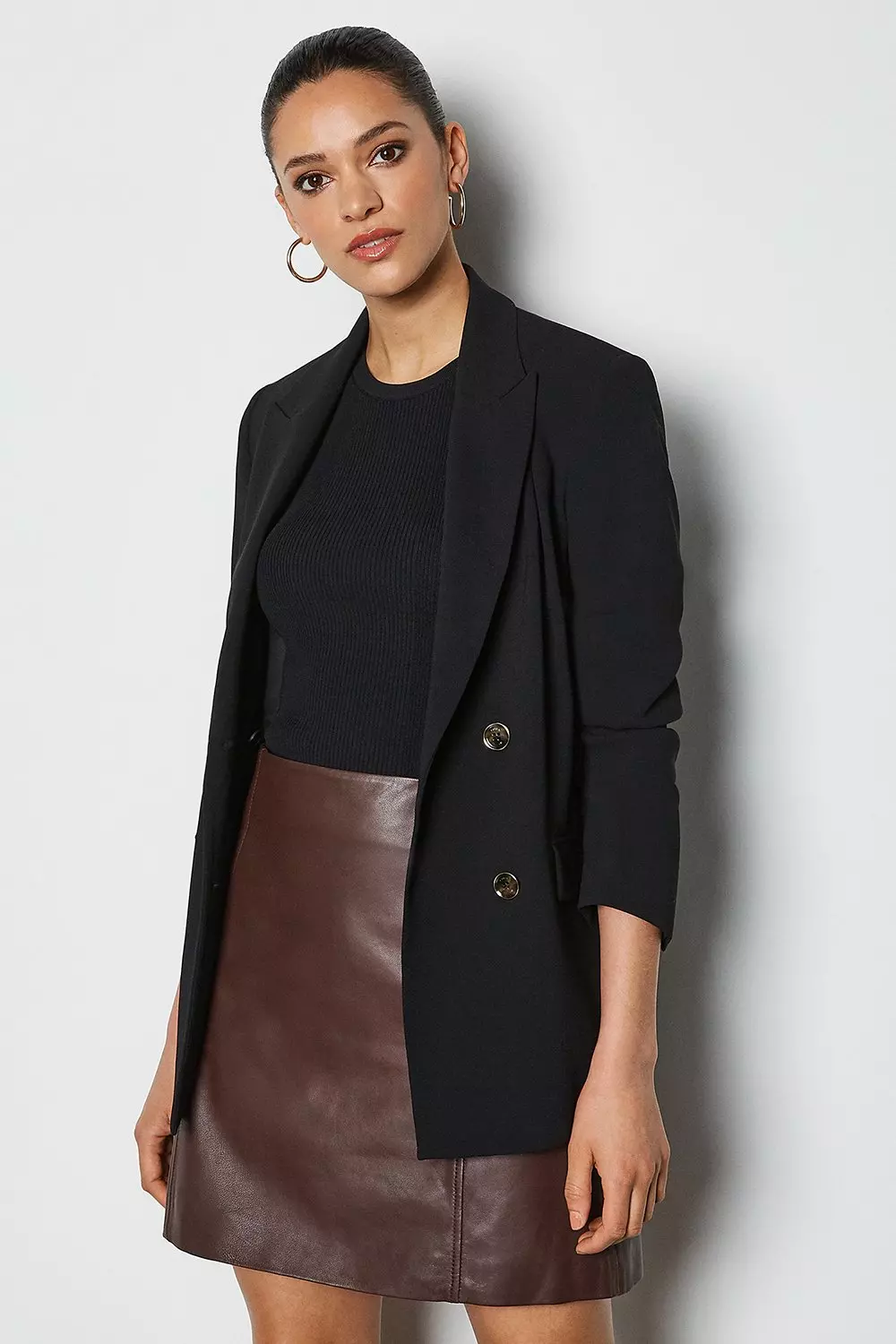 Karen millen outlet leather mini skirt