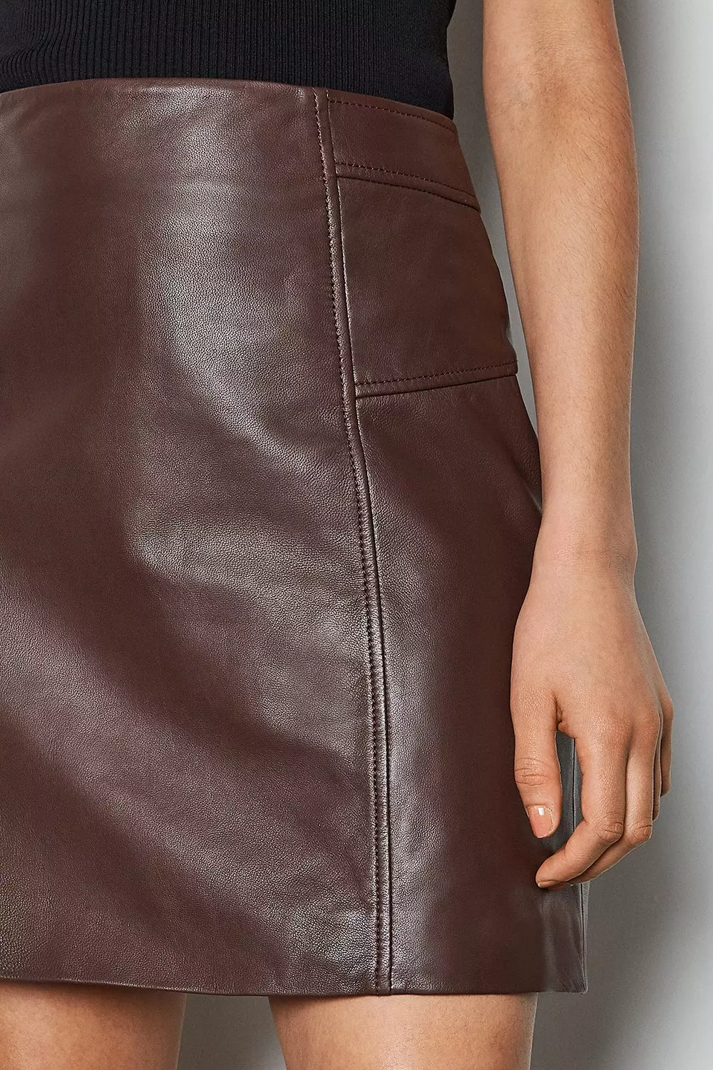 Karen millen faux shop leather mini skirt