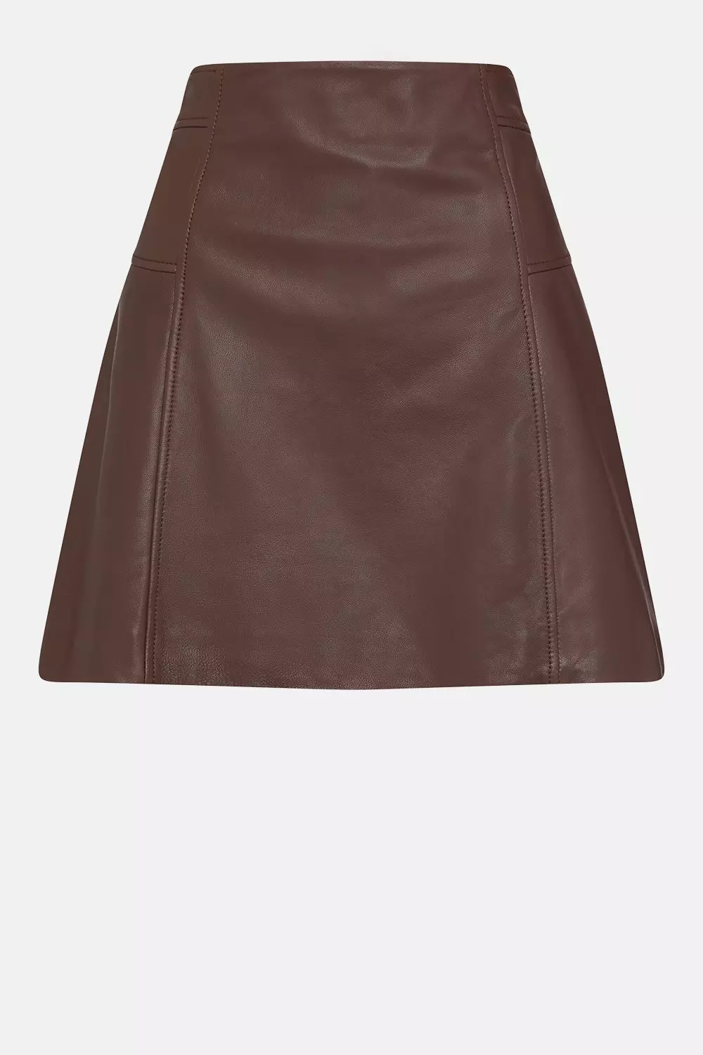 Karen millen outlet burgundy leather skirt