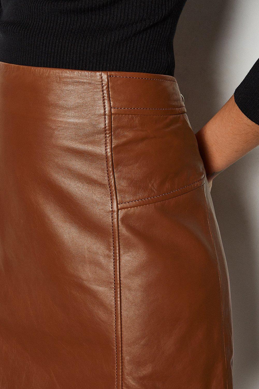 karen millen leather mini skirt