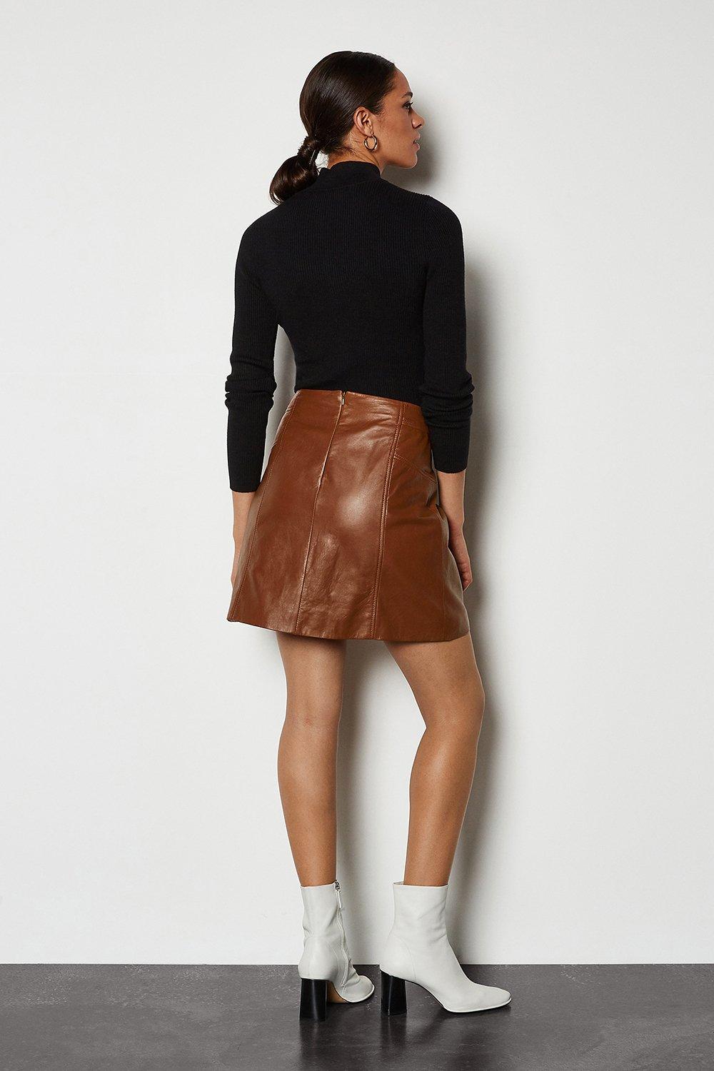 karen millen leather mini skirt