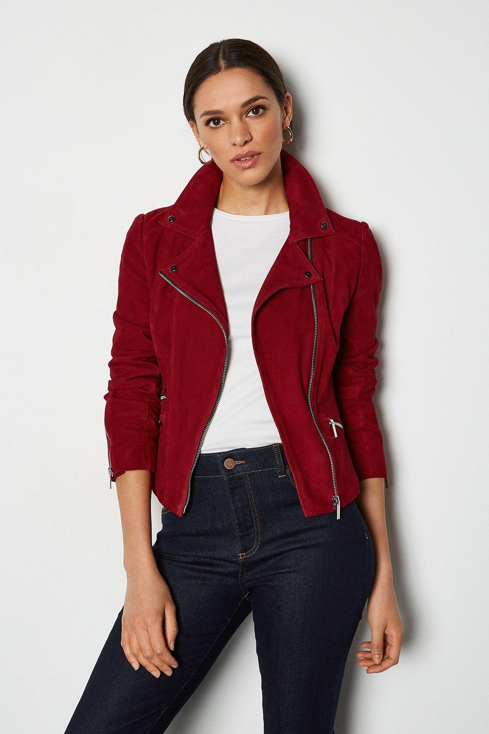 Suede Signature Jacket | Karen Millen