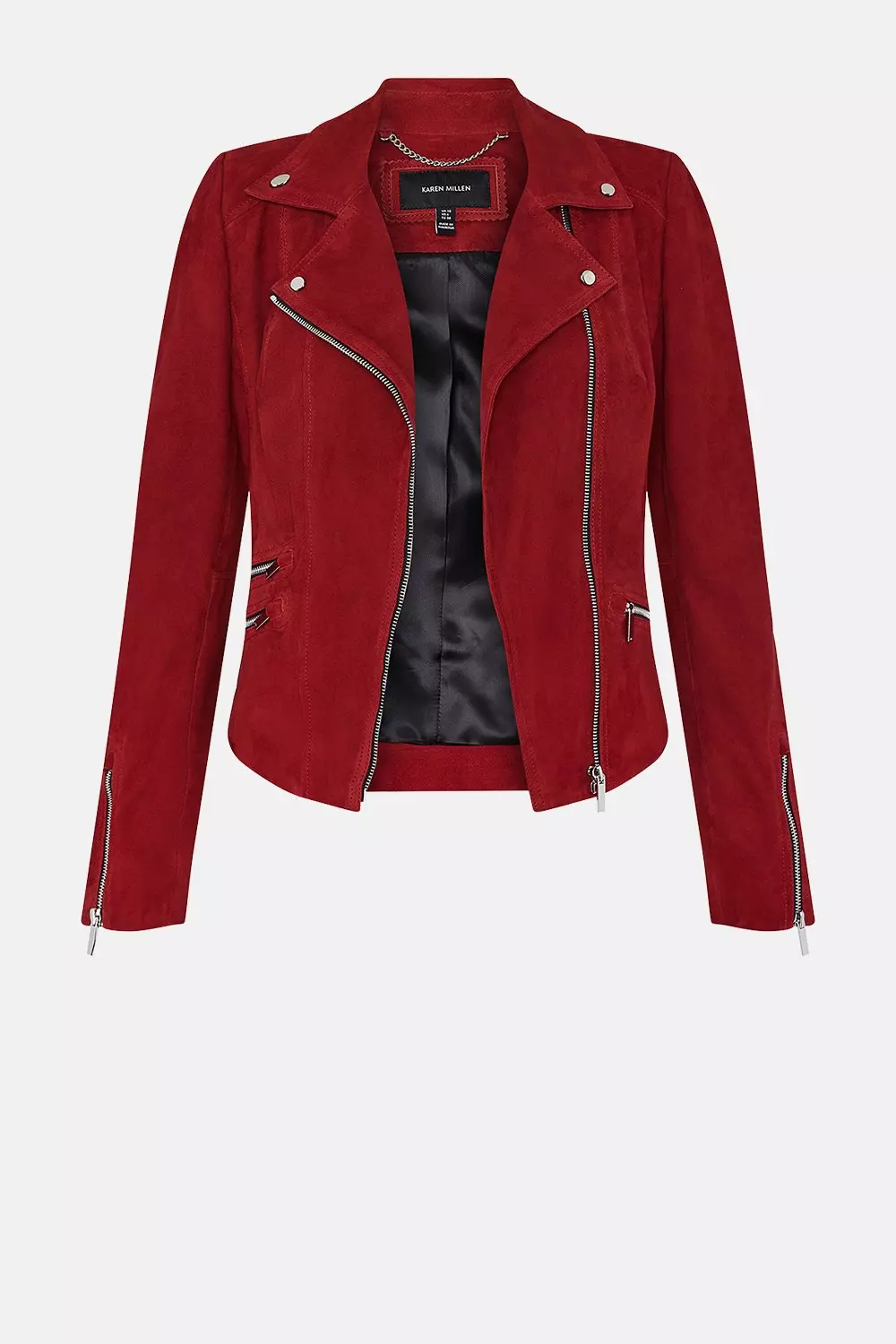 Suede Signature Biker Jacket Karen Millen