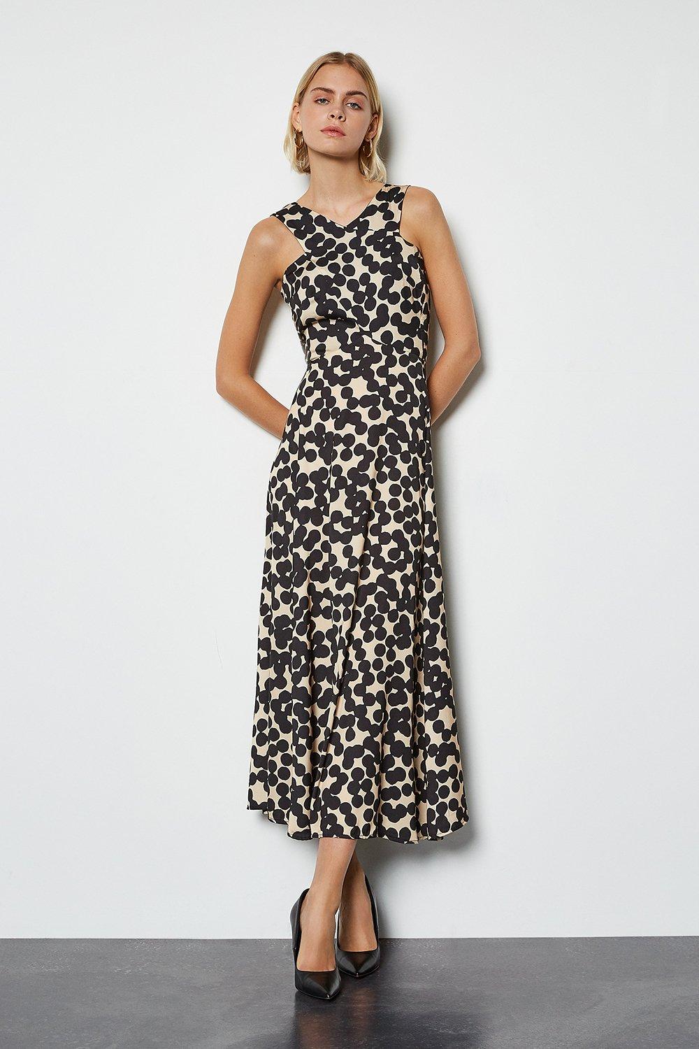 Halterneck Spot Maxi Dress | Karen Millen