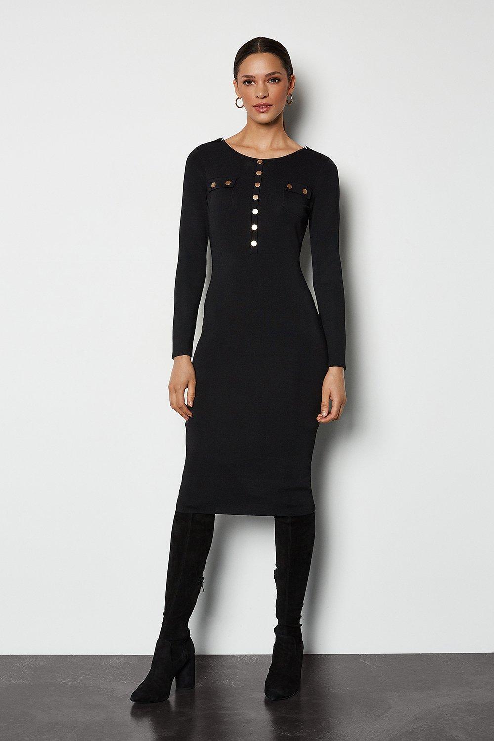 karen millen black midi dress