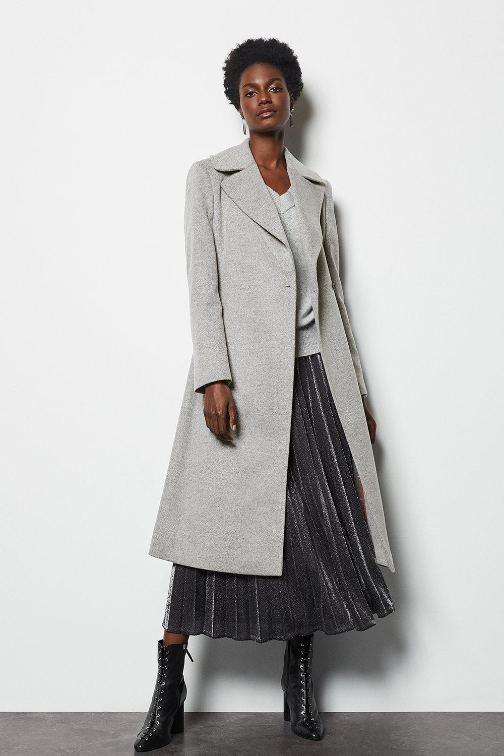 long grey wrap coat