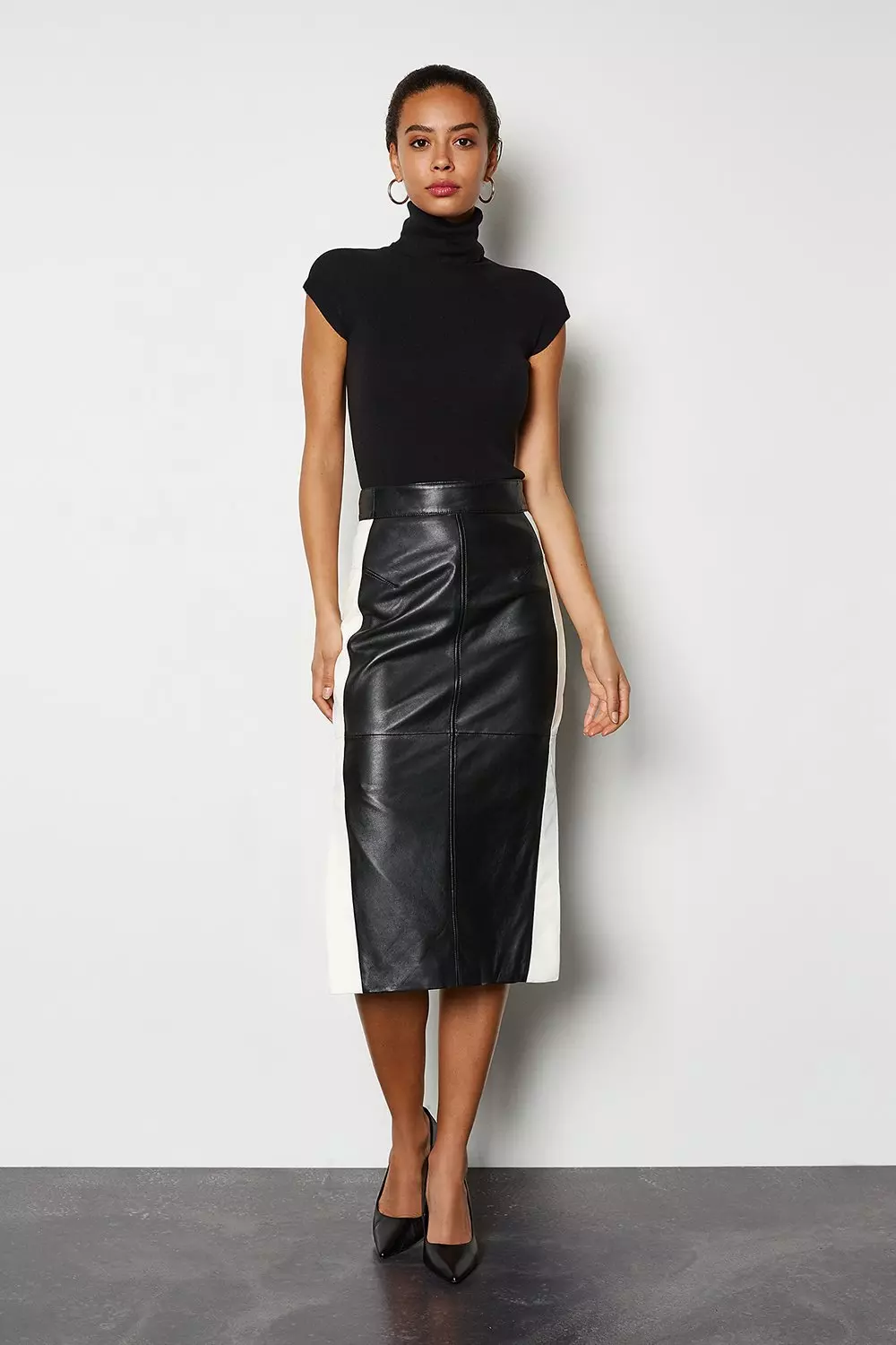 Black Kel Leather Pencil Skirt WHISTLES, 49% OFF, 53% OFF