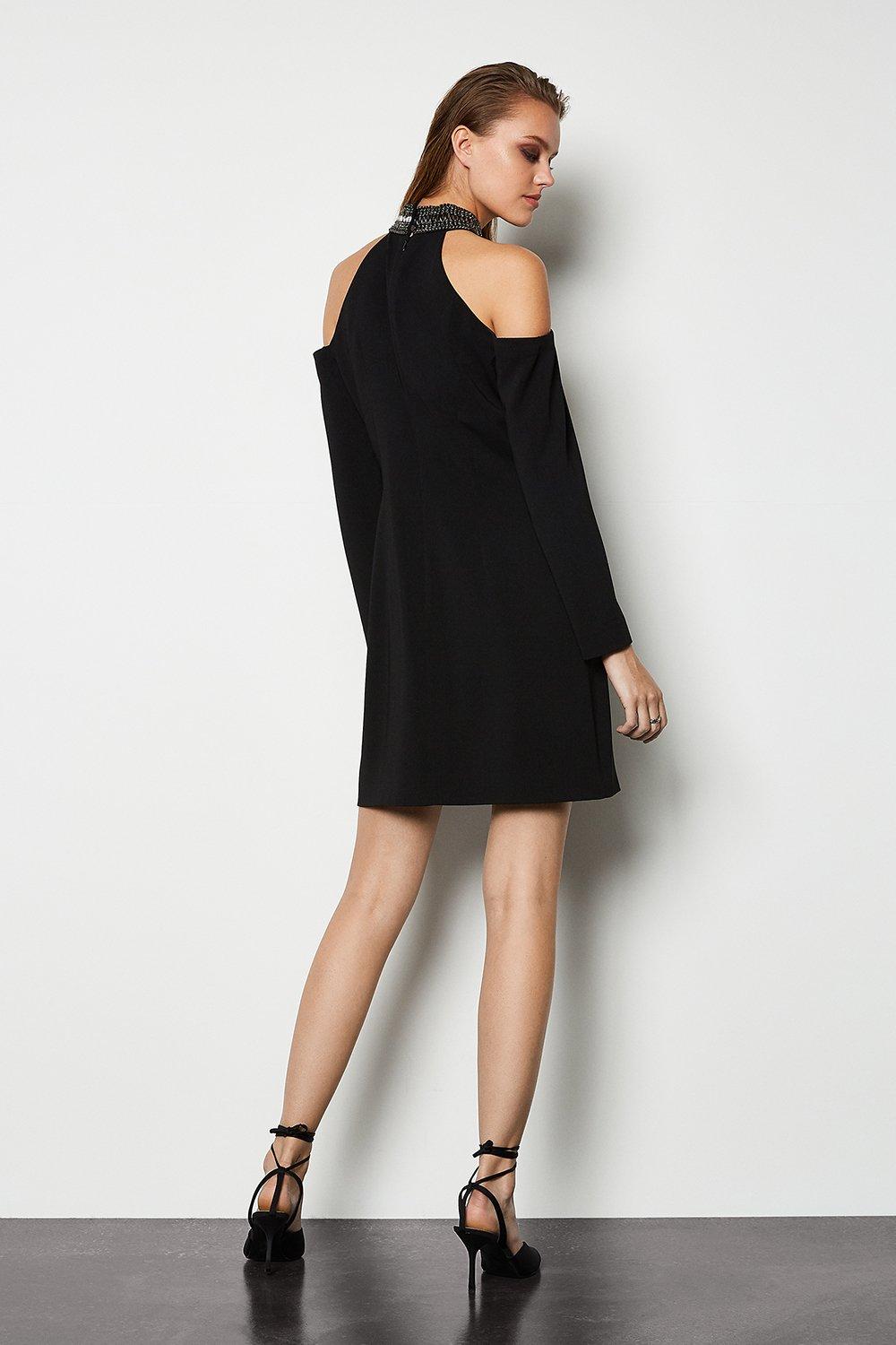 karen millen slashed neckline dress