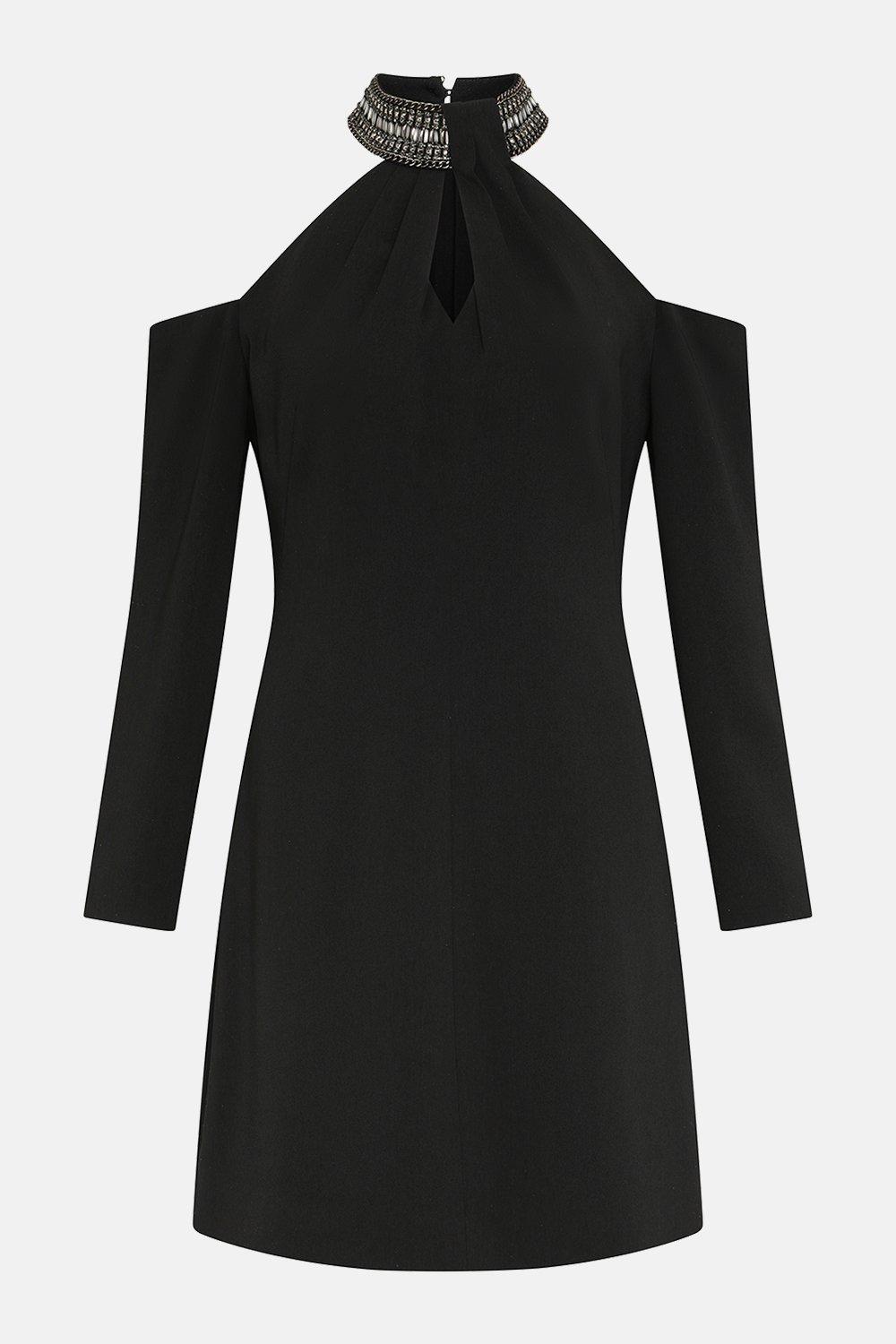 karen millen slashed neckline dress