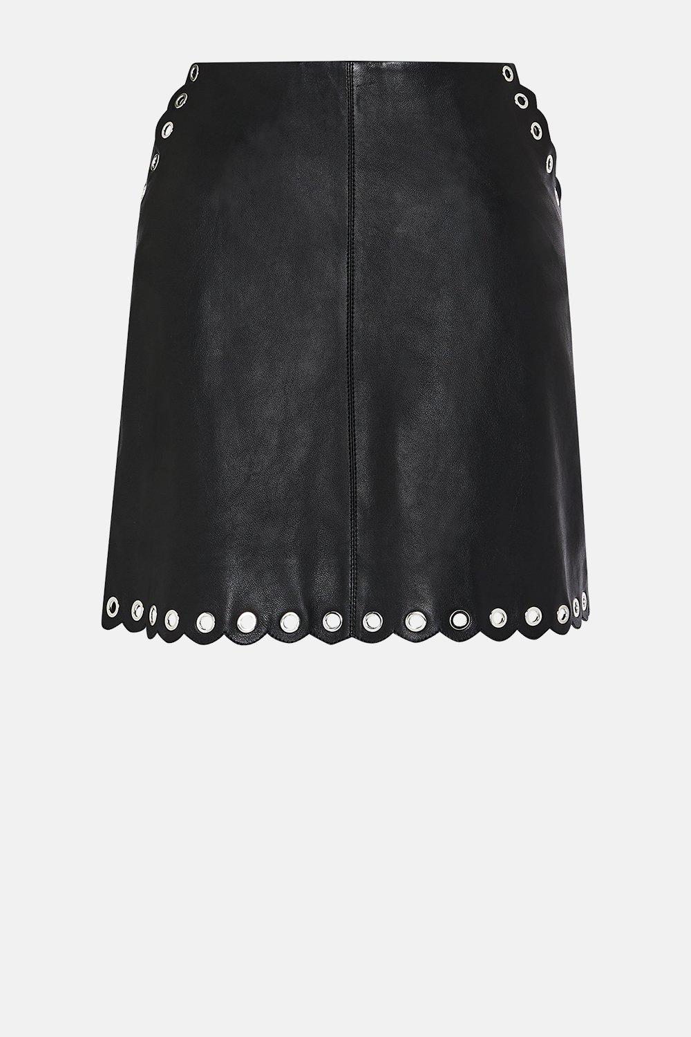 karen millen leather mini skirt