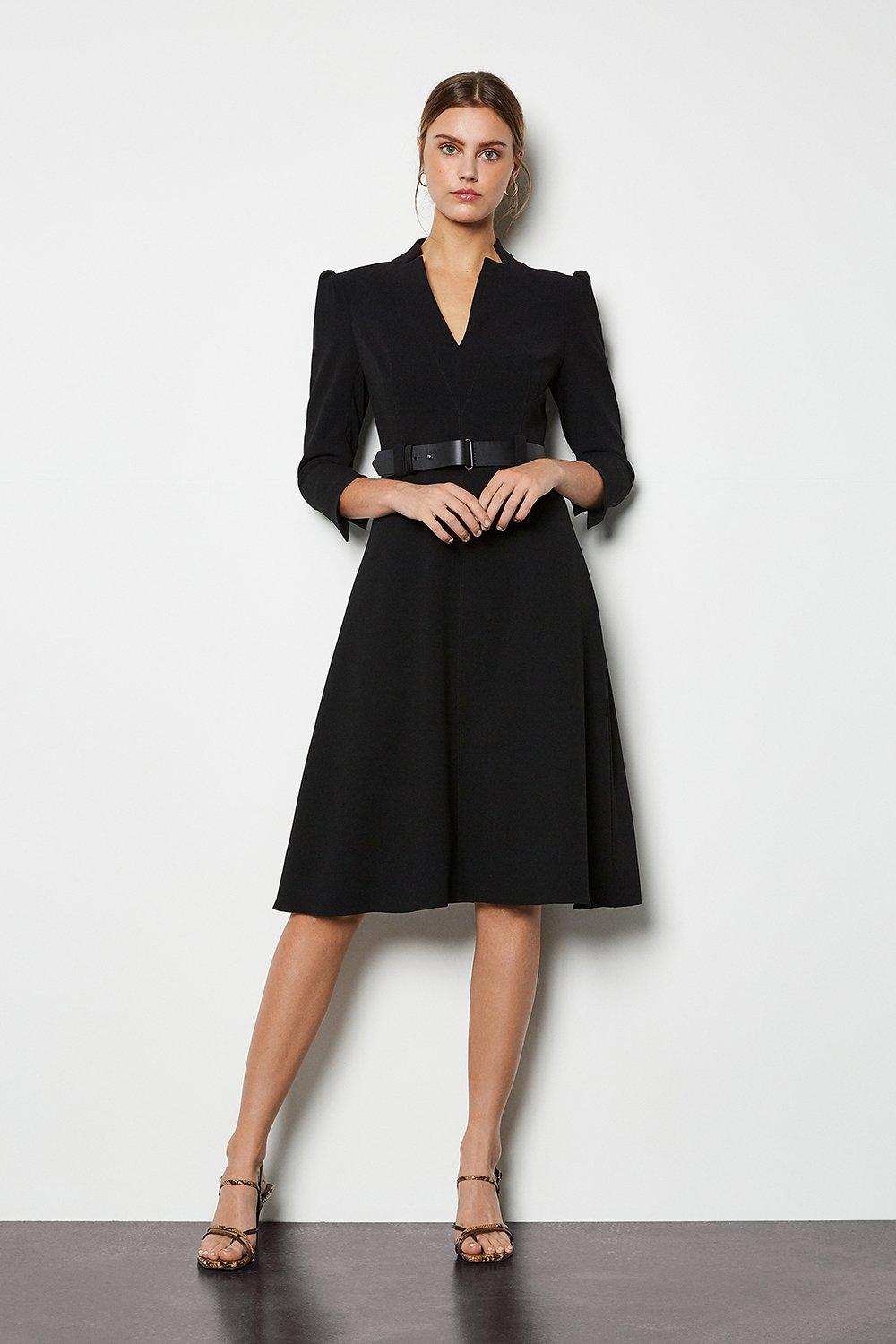 karen millen black dress with belt