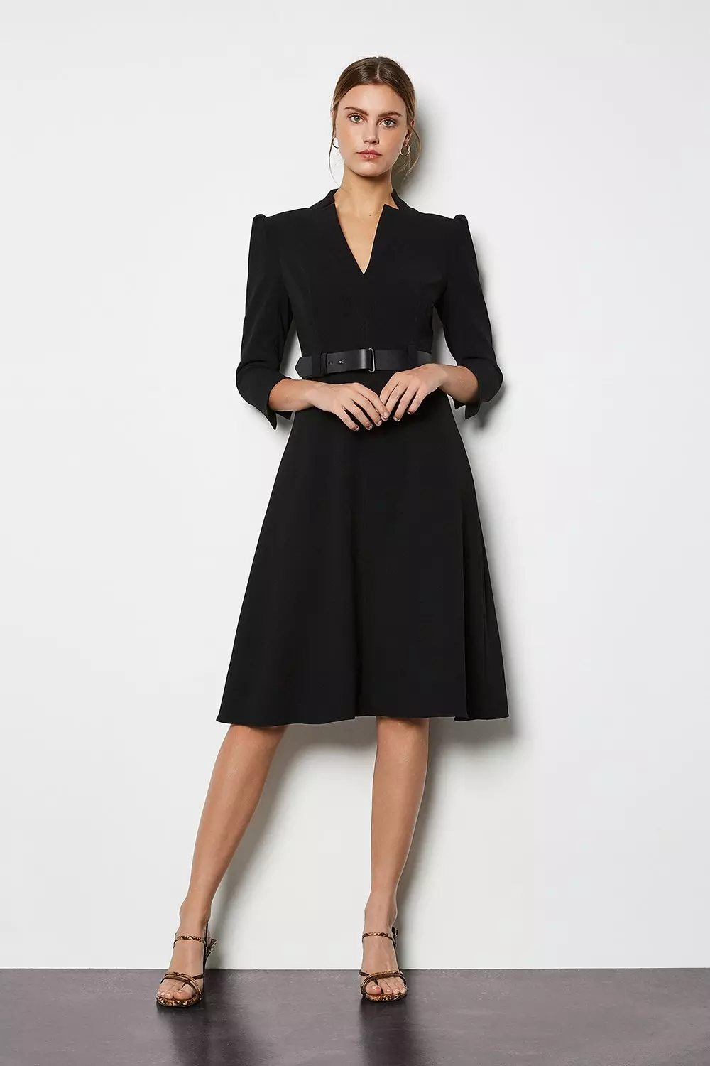 Karen millen discount black belted dress