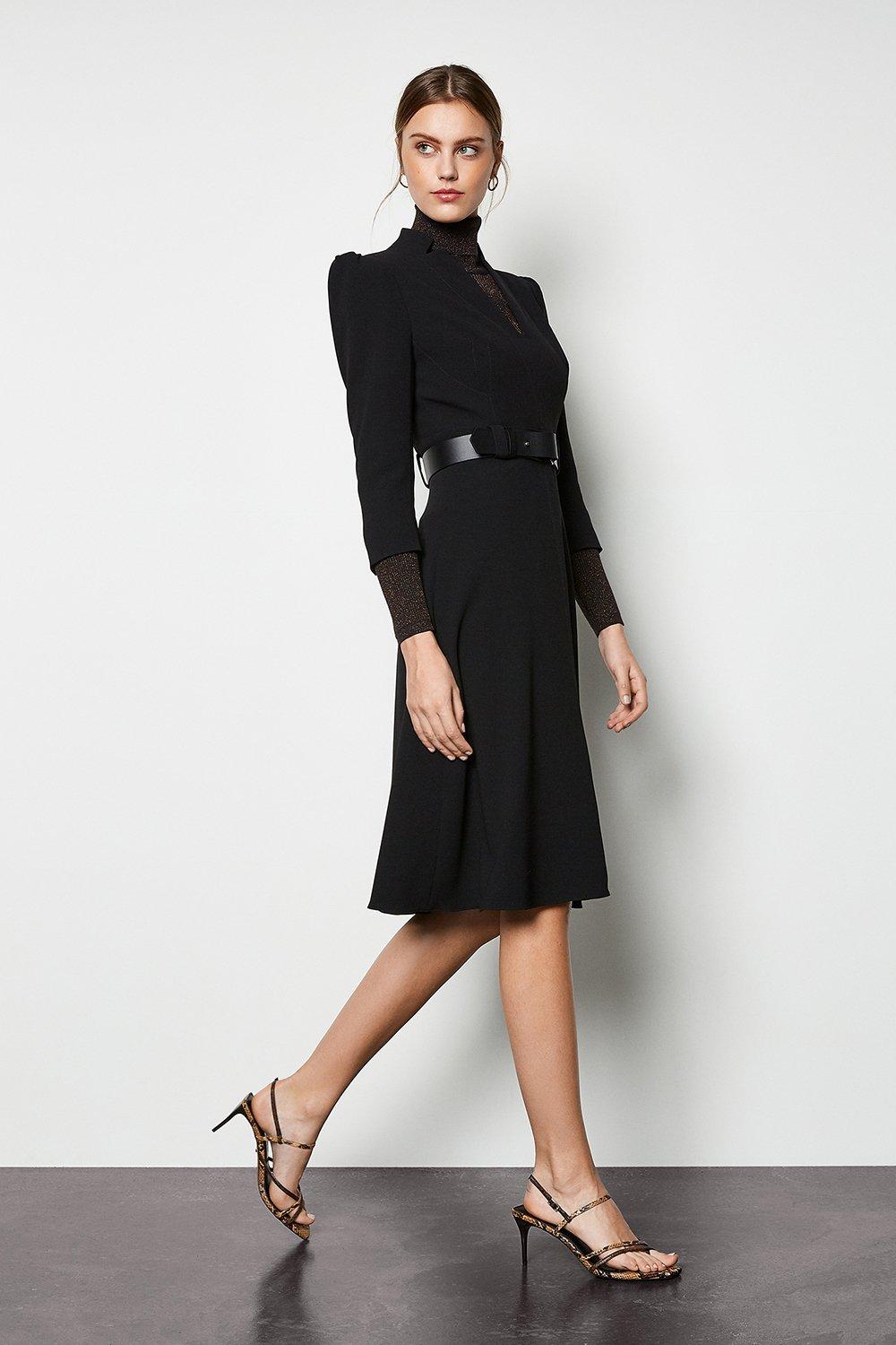 karen millen black belted dress