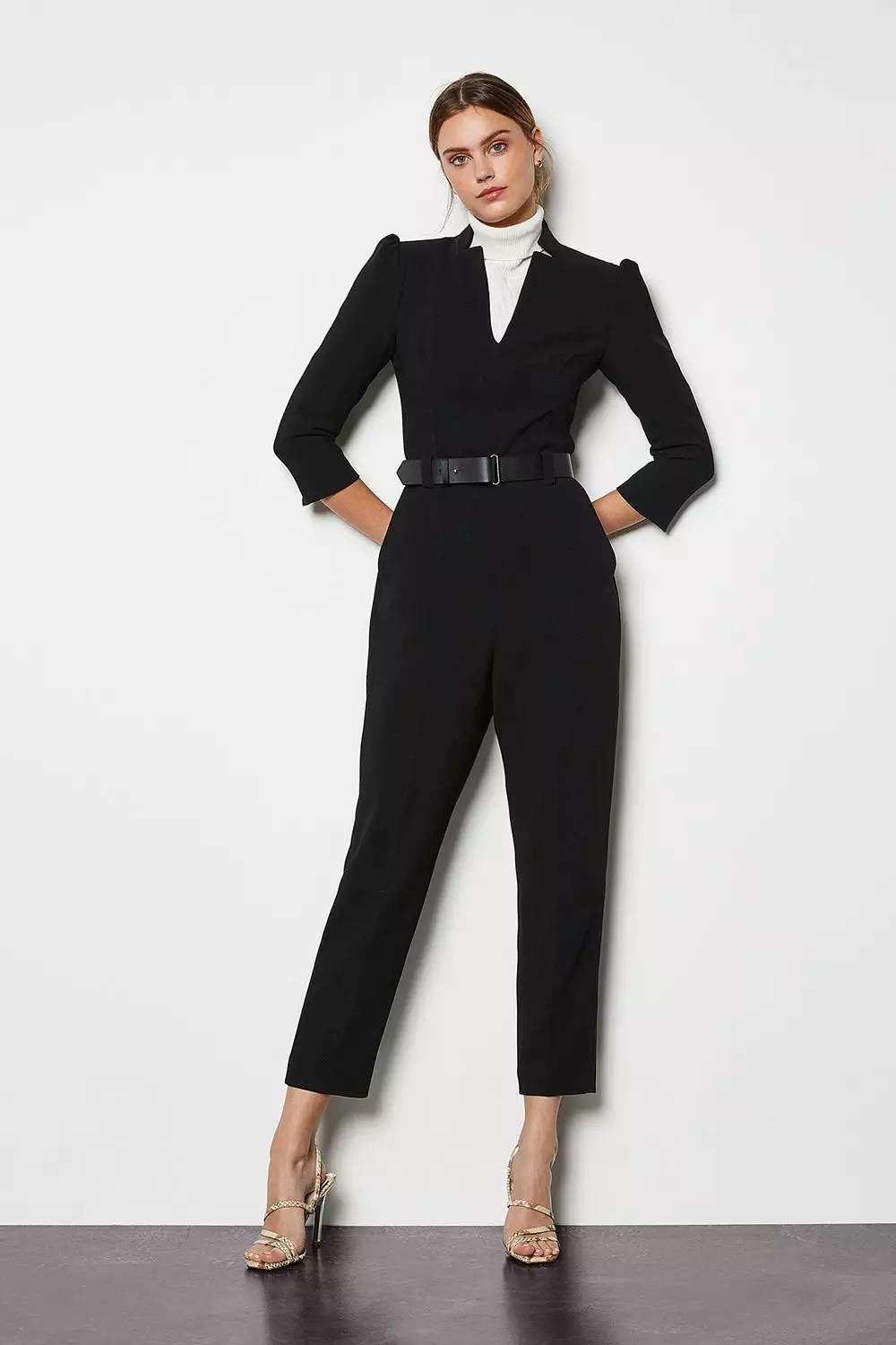 Petite Forever Belted Jumpsuit | Karen Millen