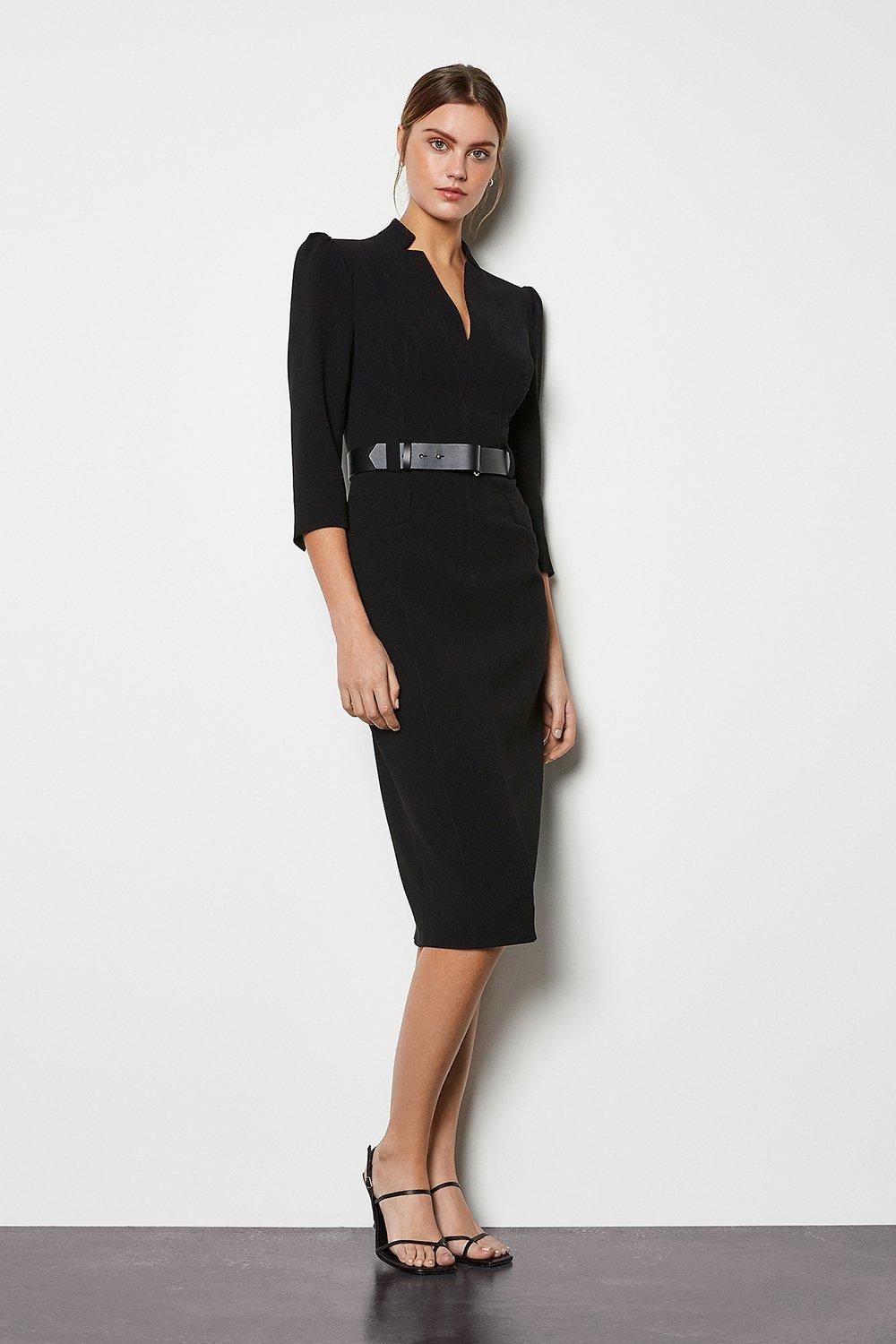 karen millen black dress with belt