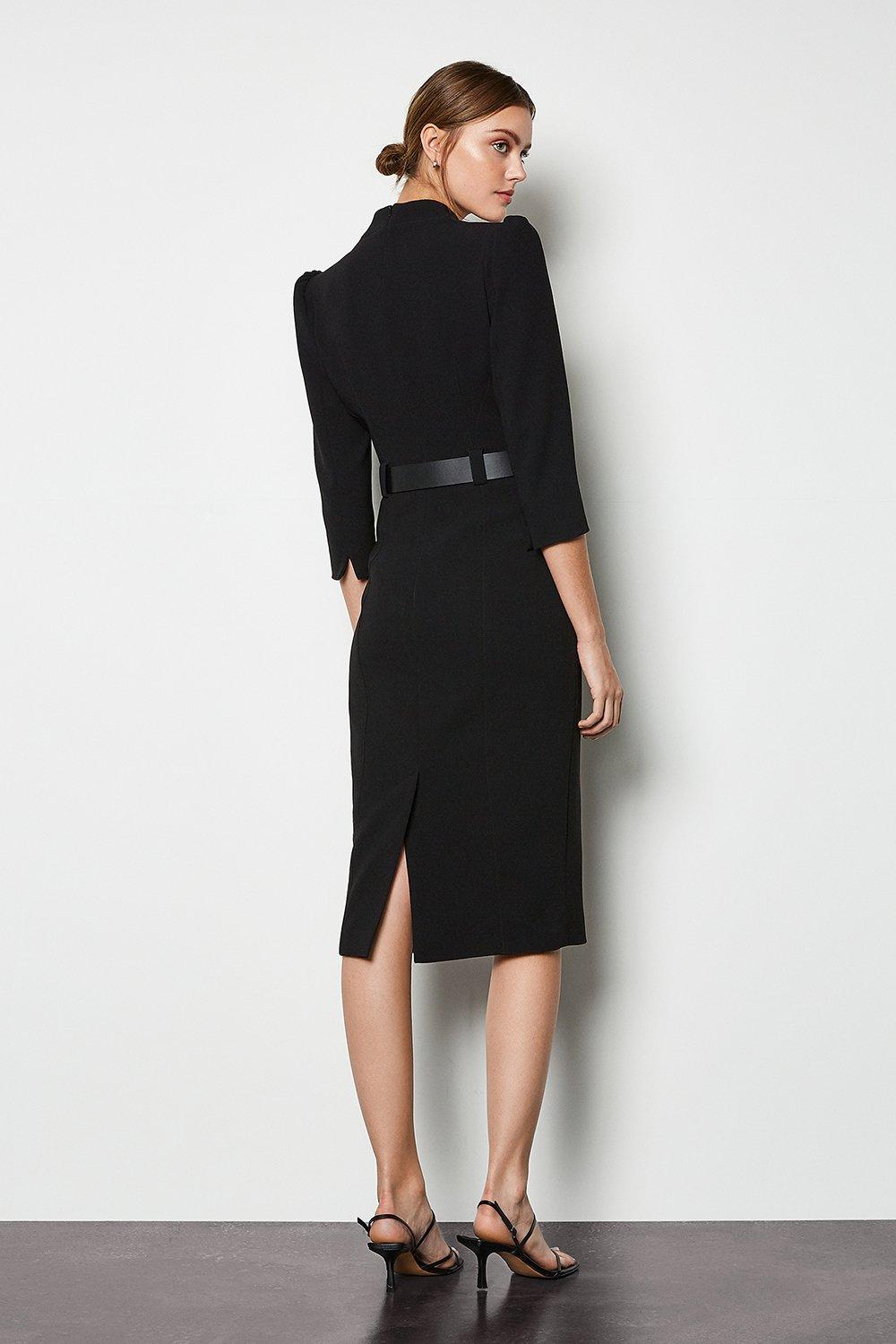 karen millen black belted dress